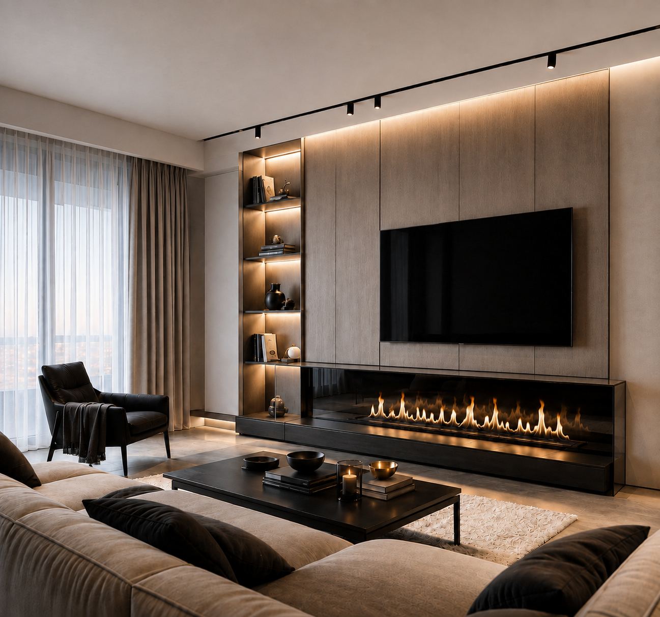 Гостиная после ремонта — пример работ HandyHome в Тбилиси
