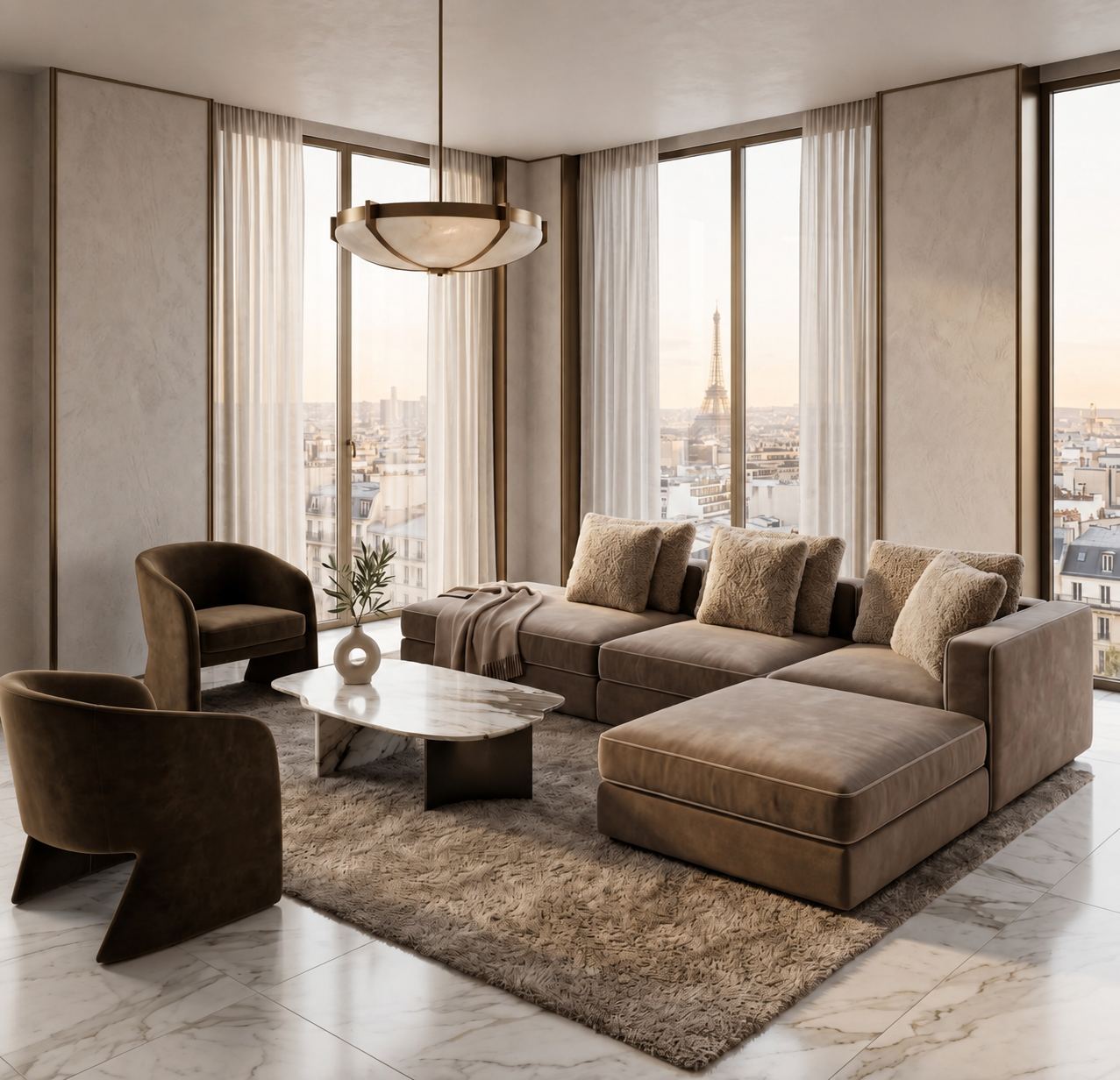 Гостиная премиум-класса — пример капитального ремонта HandyHome